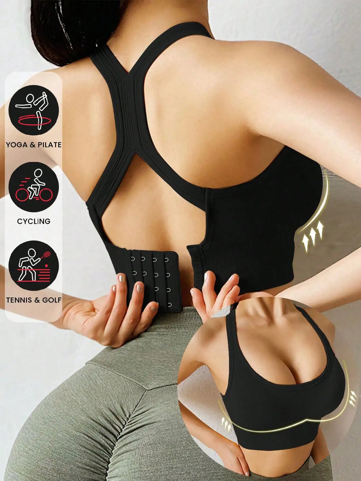 Yoga Sports Bra Wireless Gym Tops Underwear Cross Top Sports Tank Push Up Bras Hockproof Running Lingerie