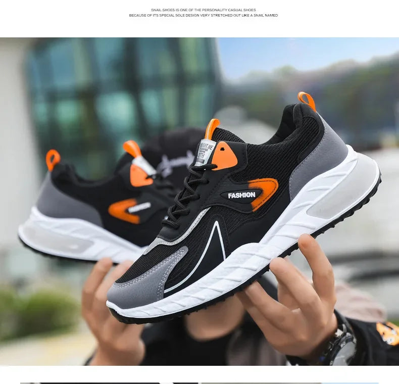 Men's Sneakers Fashion Breathable Vulcanized Shoes Casual Sports Shoes Men Trendy Lace-up Sneakers Zapatillas Hombre 2024