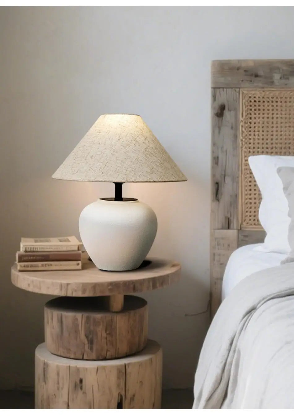 Ceramic Desk Lamp Wabi Sabi Style Mushroom Lamp Retro Bedside Decoration Table Lamp Bedroom Study Decoration Light Fixture