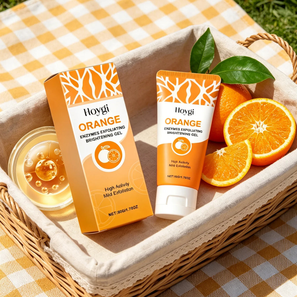 Hoygi Enzymes Exfoliating Brightening Gel Orange Oil Control Dead Skin Remove Unclog Pores Gentle Formula Facial Cleansing Gel