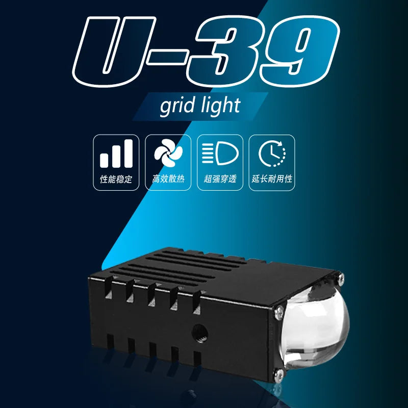 Dual Color LED Grille Light Car Motorcycle Waterproof Modified Auxiliary Spotlight Headlight