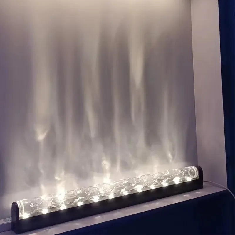 Smart 3D Wall Wash Flame Projection Light Water Ripple Atmosphere Lamp for Living Room Bedroom Bar Decor Background Lighting