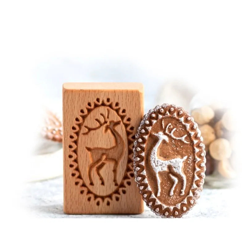 3D Cookie Baking Molds Wooden Gingerbread Mold Press Pumpkin Embossing Tools for Cake Decor DIY Kitchen Gadgets Cookies Moulds