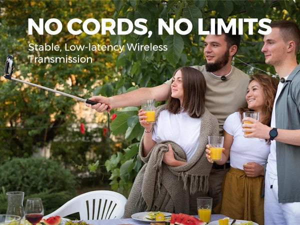 NearStream AWM25T Magnetic Wireless Lavalier Microphone, 1‑to‑2 Dual‑Mic, ENC Noise Cancelling, Low Latency 65Ft, 24H Battery Charging Case, Plug‑Play Lapel Mic for iPhone Android Laptop PC