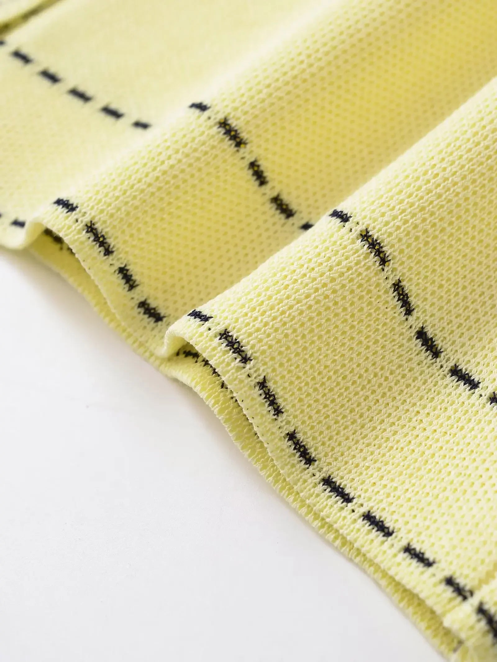 Casual Yellow Lapel Knitted Sweater Women Chic Short Sleeve Single Breasted Warm Pullover Lady Autumn Commute Street Outwear New
