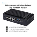 Mini PC Q20300G9 CPU Atom C3000, 4x 10G SFP+, 5x 2.5G LAN, Barebone Support 2x DDR4 RAM, 2x NVMe SSD, 2x HDD, Firewall Router