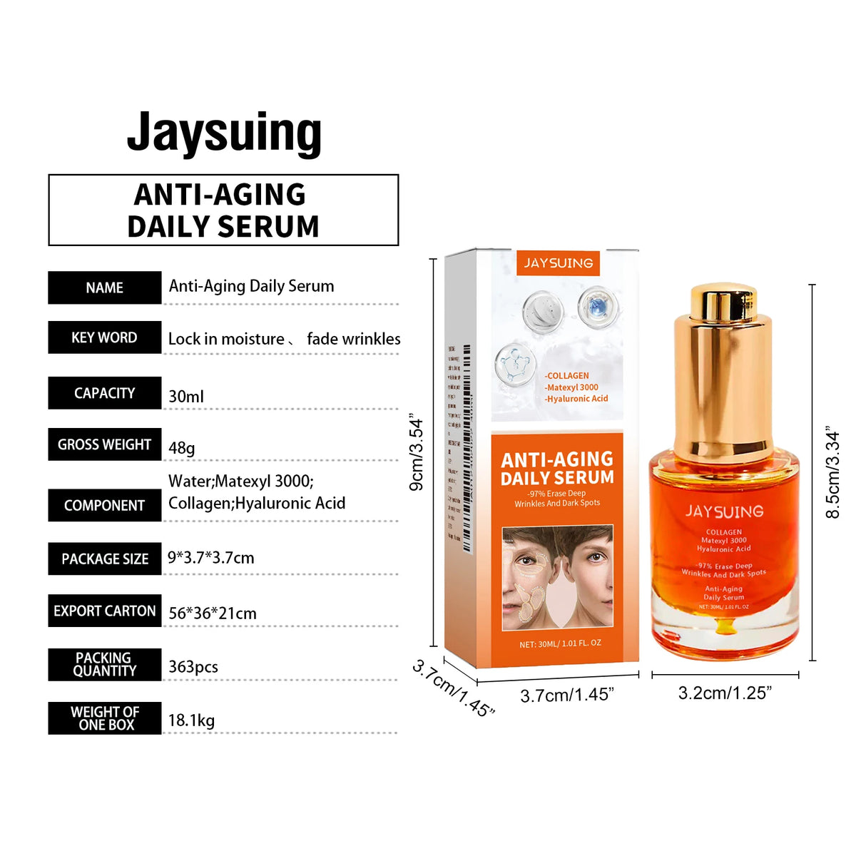 Collagen Firming Face Serum W-rinkles Removal Firming Lifting Anti A-ging Fade Fine Lines Essence Brighten Moisturizing Serum