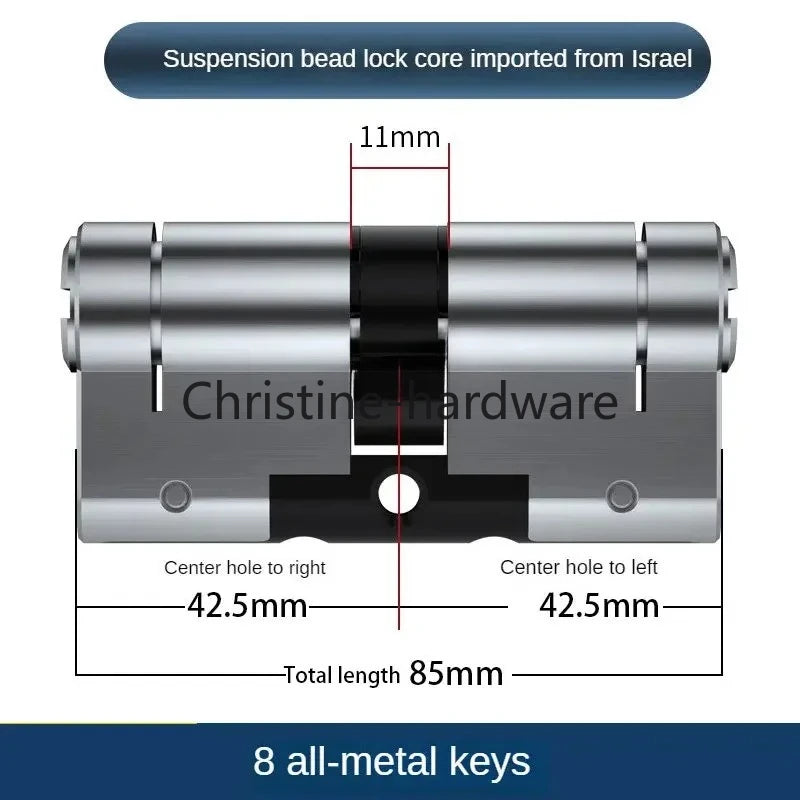 65-130MM High Quality European Standard Lock Cylinder,Super C-Level Anti-Theft Door Lock Cylinder,Household Copper Lock 8 Keys