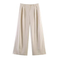 Women's Two Piece Suit Summer 2026 Double Breasted Short Sleeve Blazer High Waist Wide Leg Trousers Female Commute Office Set