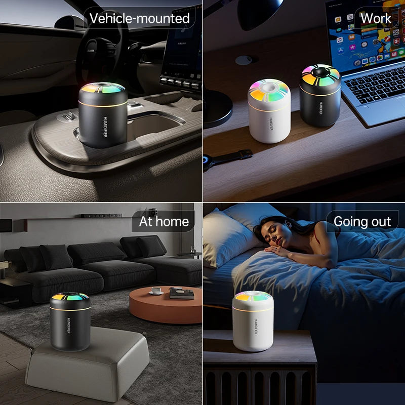 Powerful and Efficient Air Humidifier 180ML Aromatherapy Aroma Diffuser Essential Oil with Colorful Lights for Home Car Bedroom