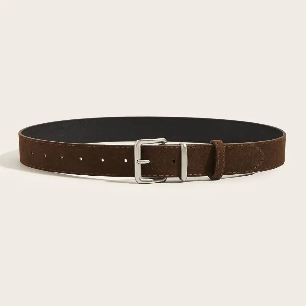 Maillard Style Suede Leather Wide Belt Trendy Luxury Design Business Waist Strap Versatile Casual Trouser Dress Belts Gifts