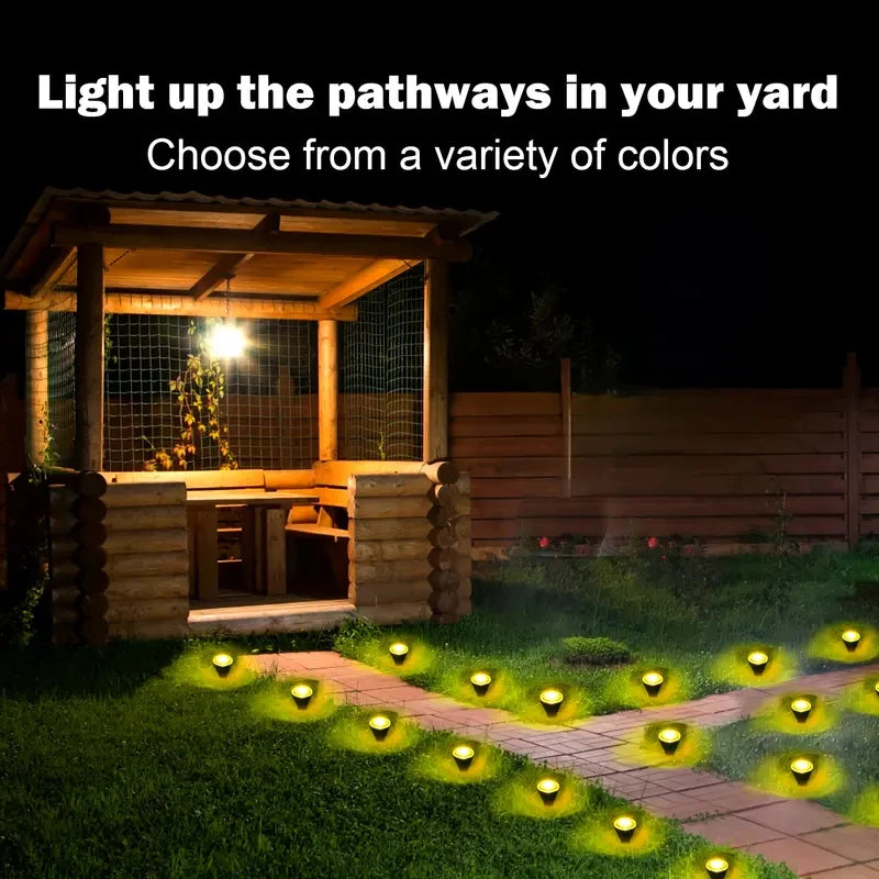 Solar LED Garden Pathway Light 15/30LEDS 8 Modes Outdoor Waterproof Lawn Lamp for Camping Weddings Christmas Holiday Lighting