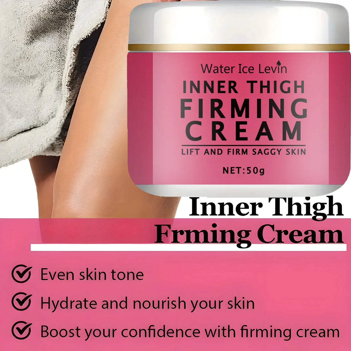 Inner Thigh Firming Cream - Fragrance-Free, Moisturizing Cream Suitable for All Skin Types, Lifts and Firms Skin, Smooths Thighs, Buttocks, and Abdomen Body Cream
