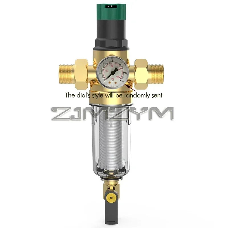 1PC Adjustable Water Pressure Reducer Reducing Valve with Integrated Filter/Gauge Prefilter Water Regulator Valve DN15/DN20