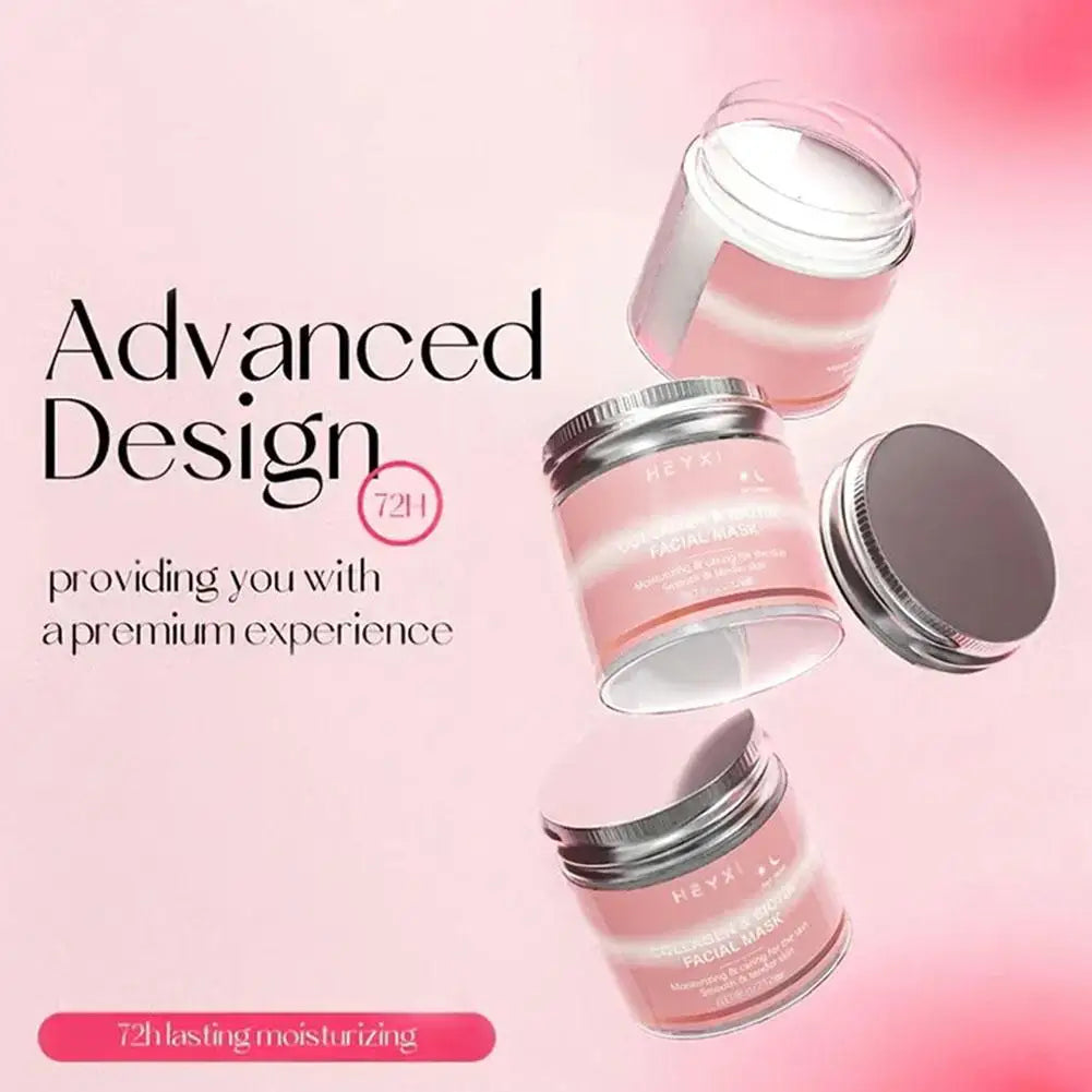 Hexyi Peel-Off Collagen Mask with Scraper Deep Nourishment Purify Pores Smooth Uneven Skin Tone Anti-Fatigue Face Skincare