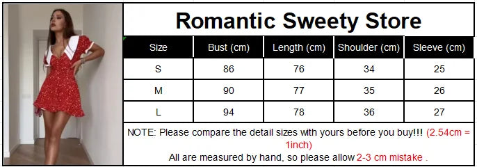 Red Floral Print Peter Pan Collar Dress Women Puff Sleeve V-neck High Waist A-line Mini Dresses Lady Evening Dinner Vestido 2026