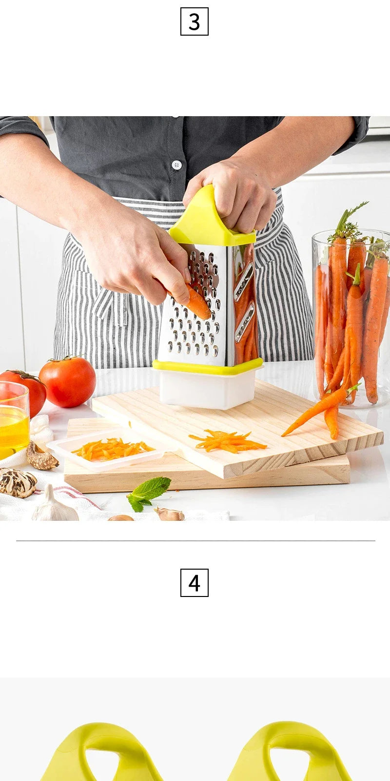 Multifunctional Vegetable Grater Chopper 4 Side Manual Stainless Steel Cheese Garlic Ginger Fruit Cutter Slicer Kitchen Gadgets