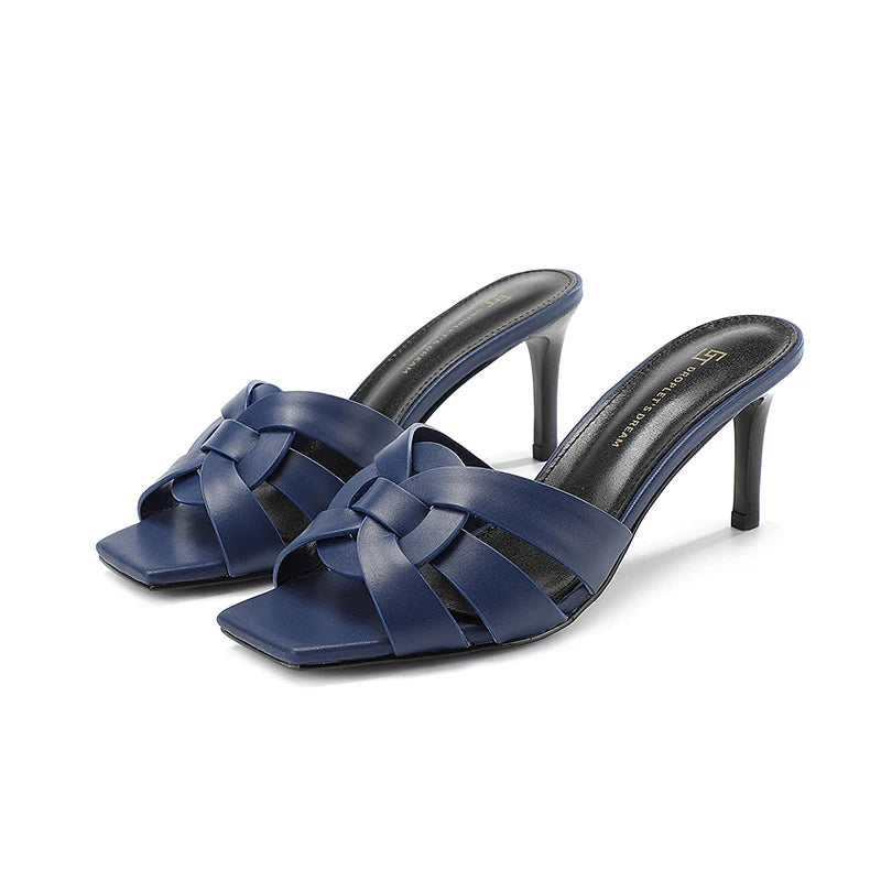 Fine heeled classic design, elegant and sexy style for women, high comfort, suitable for various occasions, fine heeled slippers