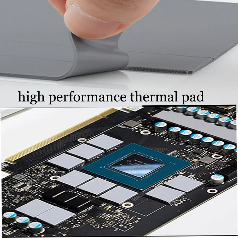 Great 24w 22w 20w 18.6w 16.5w OEM thermal pad for GPU CPU  Heatsink Cooling Conductive Silicone Pad thickness 0.75 1.25 1.75mm