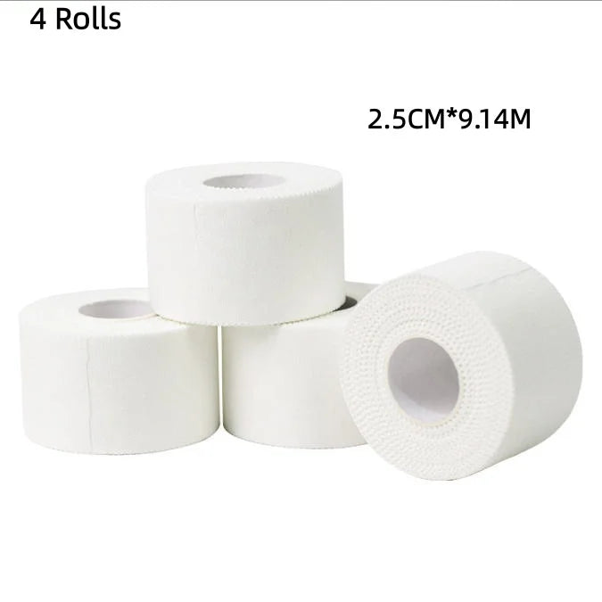 4 Rolls Athletic Tape Cotton Medical Sports Tape Latex Free Easy Tear No Scissors for Physical Therapy ﻿