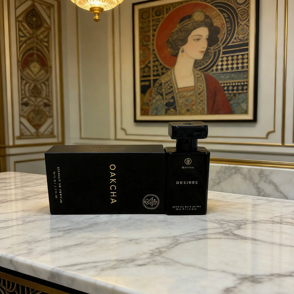 Oakcha Desiree Desire perfume is an advanced and charming dark wood flower fragrance. Huoxiang, Sandalwood, and Musk, cool and lazy, with a mysterious and seductive aura. The black bottle has a high-end texture and a long-las