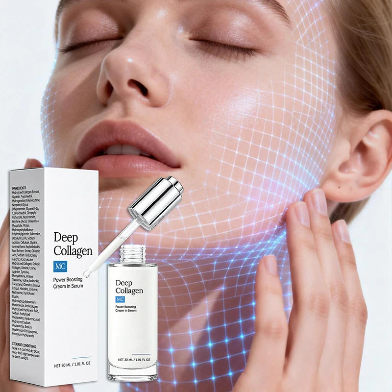 Collagen Serum Cream in Serum Deep Moisture Firming Facial Essence Lotion Hydrating Smoothing Daily Care Nourishing Face Care