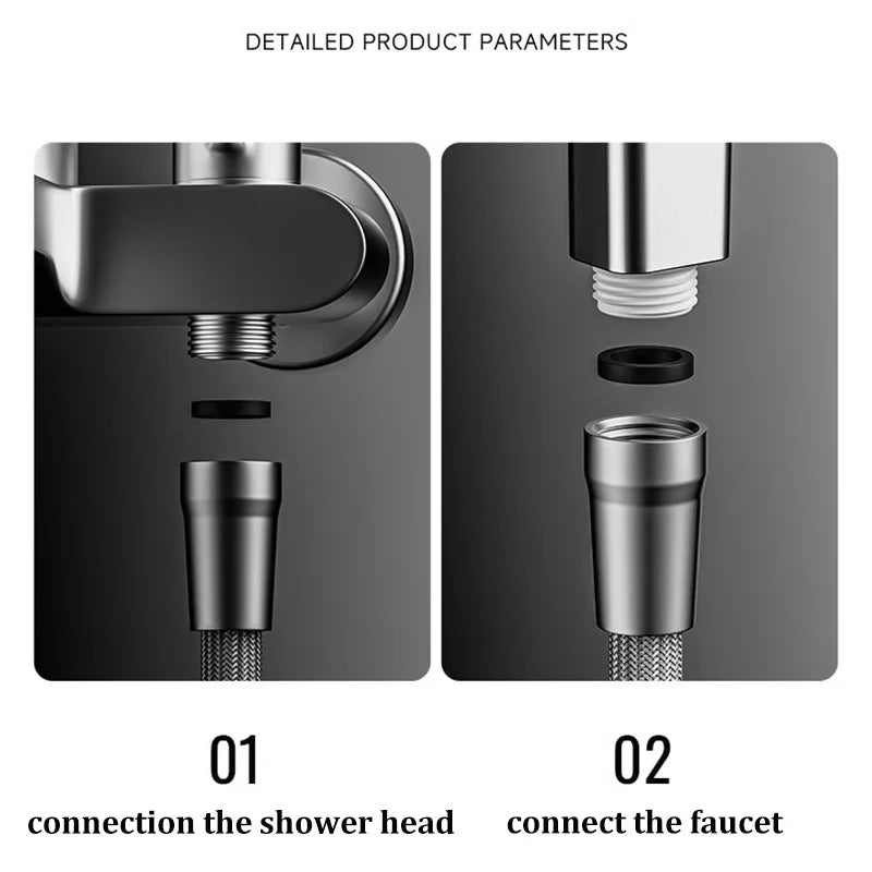 Nylon Rope Braided Shower Pipe 4 Points Universal Water Pipe Hot And Cold Shower Head Explosion-proof Connecting Pipe