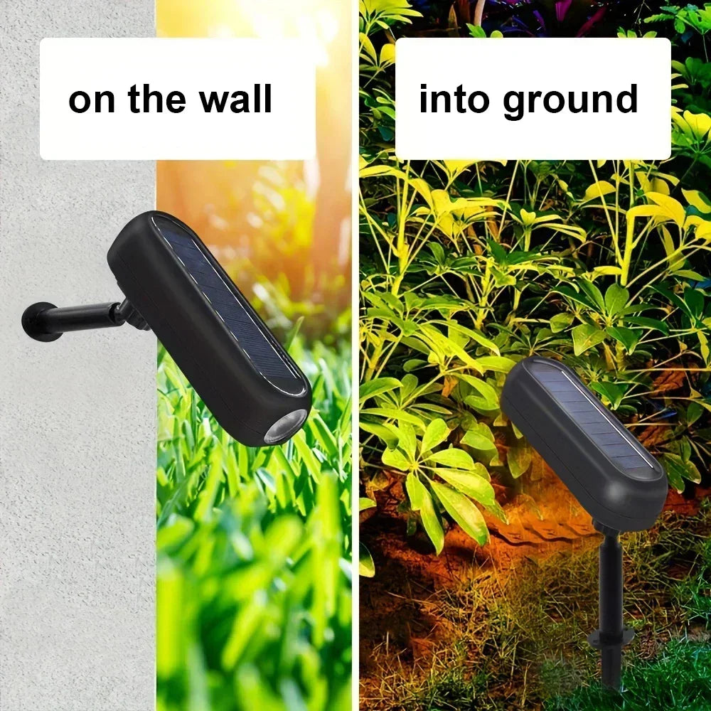 LED Solar Outdoor Courtyard Spotlights Waterproof Garden Decoration Atmosphere Lights 2modes of Tree Garden Channel Lighting