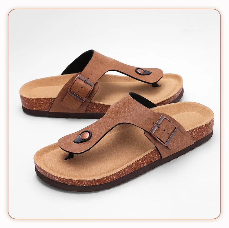 Crestar Womens Mens Sandals Fashion Adjustable Buckle Cork Footbed Slides Outdoor Beach Sliipers with Comfortable Arch Support