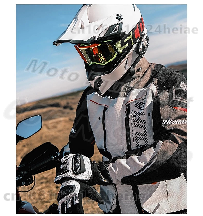 Waterproof Motorcycle Jacket and Pants Suit with CE Level Fall Protection Motocross Riding Gear for All Weather Conditions