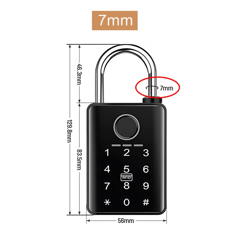 Tuya Smart Door Lock Fingerprint Padlock Password APP Card Key Unlock 7mm 10mm Smart Padlock Waterproof Electronic Lock
