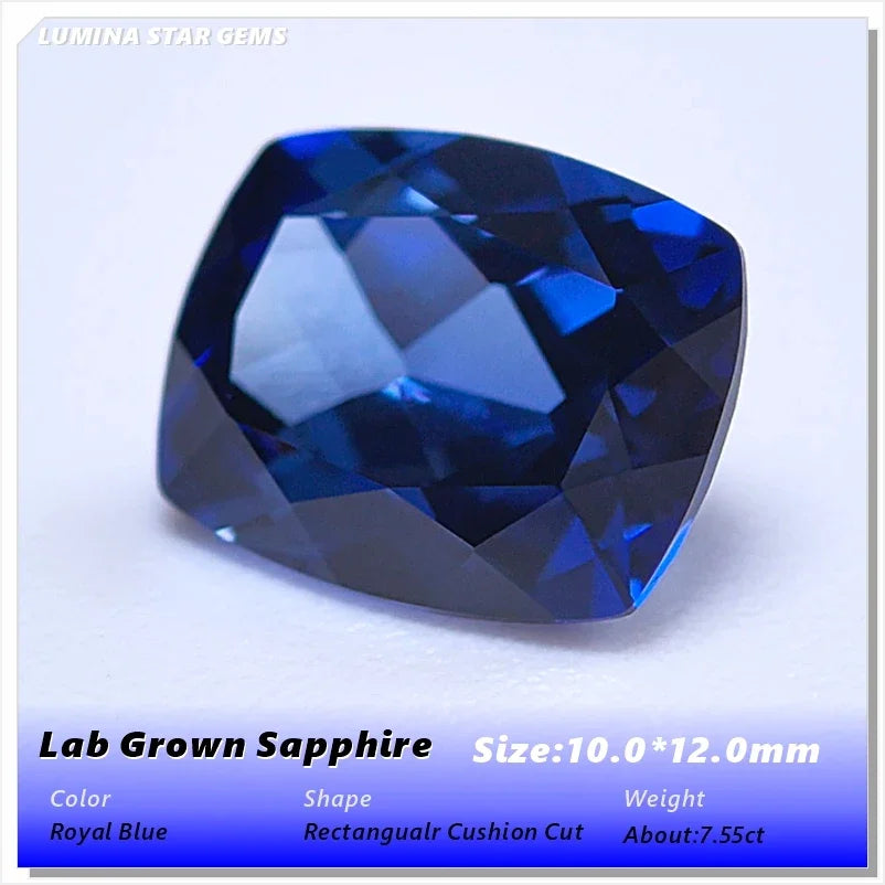 ABCLab Grown Sapphire Royal Blue Color Multiple Cuts Available Gems For Jewelry Setting&Custom Design Selectable Certificate