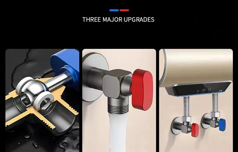 Tuqiu Brass Angle Valve Water Control Valve Chrome Gray Corner Valve Bathroom Tap Water Valve 1/2*1/2 Brass Angle valves