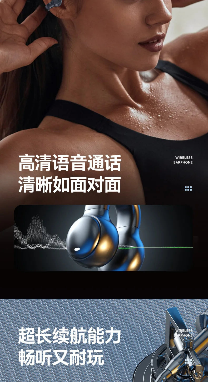 Wireless Bluetooth headset M47 ear clip type non-in-ear battery display, long battery life, long wear is not painful ear buds
