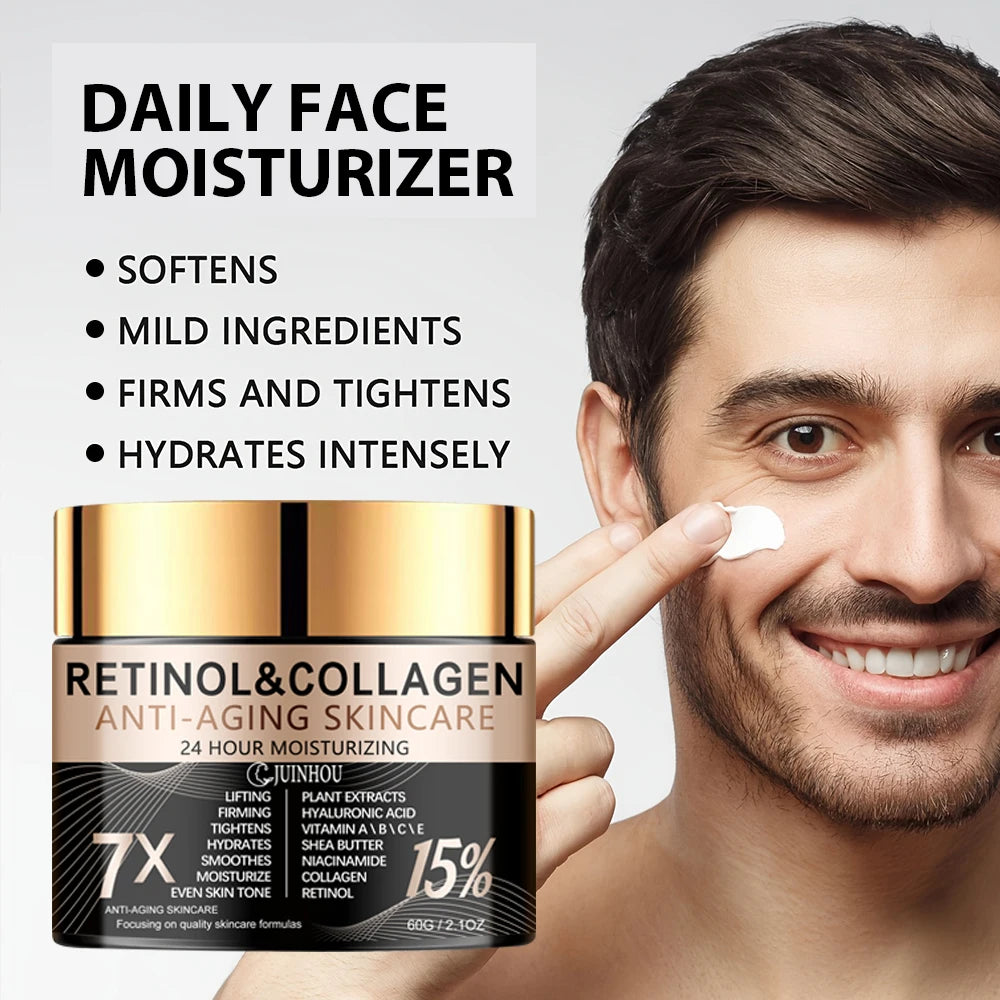 JUINHOU Men's Retinol Collagen Skin Renewal Cream Makes Skin Supple and Moisturized Refreshing and Non-greasy Men's Only