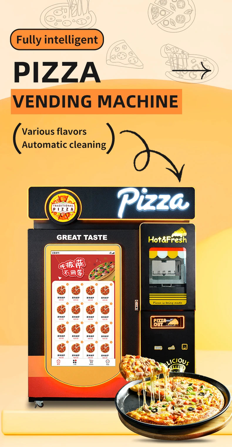 Smart Makes Fresh Pizza Vending Machine Automatic Pizza Touch Screen Pizza See Through Vending Machine