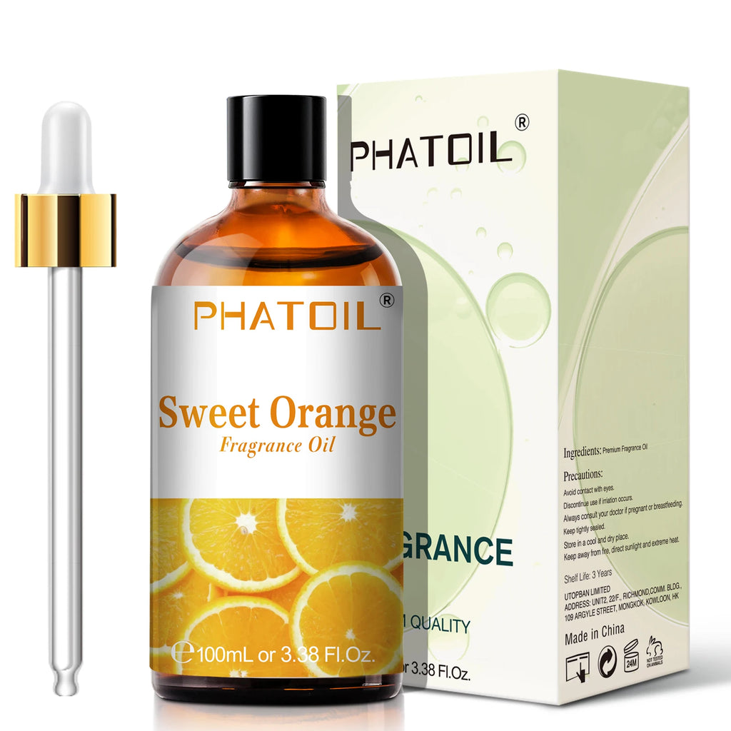 PHATOIL 100ml Fruit Series Fragrance Oils with Glass Dropper Coconut & Vanilla Strawberry Mango Cherry Aroma Oil For Diffuser
