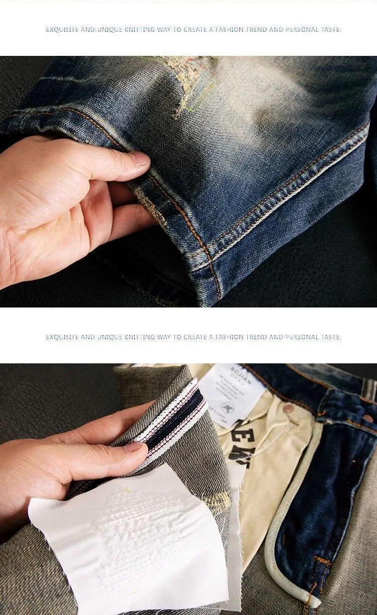New Summer Classic Fashion Solid Color American Retro Straight Leg Denim Shorts Men's Casual Loose Fit Sports High Quality Jeans