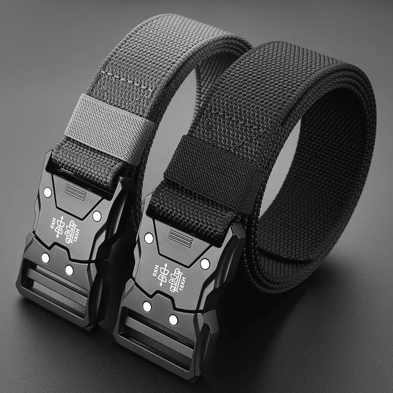 Two Pieces of Men's Outdoor Sports Training Belt, Fashionable and Versatile Trend Belt, Quick Release Symmetrical Buckle Belt