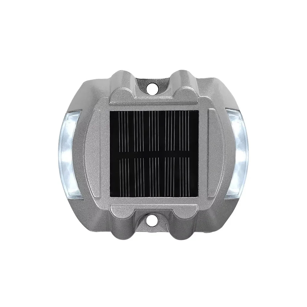 Smart Solar Road Studs with Motion Sensor - 6 LED Auto-Dimming Warning Lights IP68 Waterproof for Driveways/Parking Lots