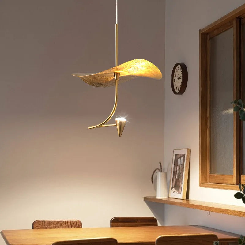 Mid century Stair Lotus light Luxury vintage lampshade Duplex Building Bedroom Living Room Tea Room Art  coffee bar lighting