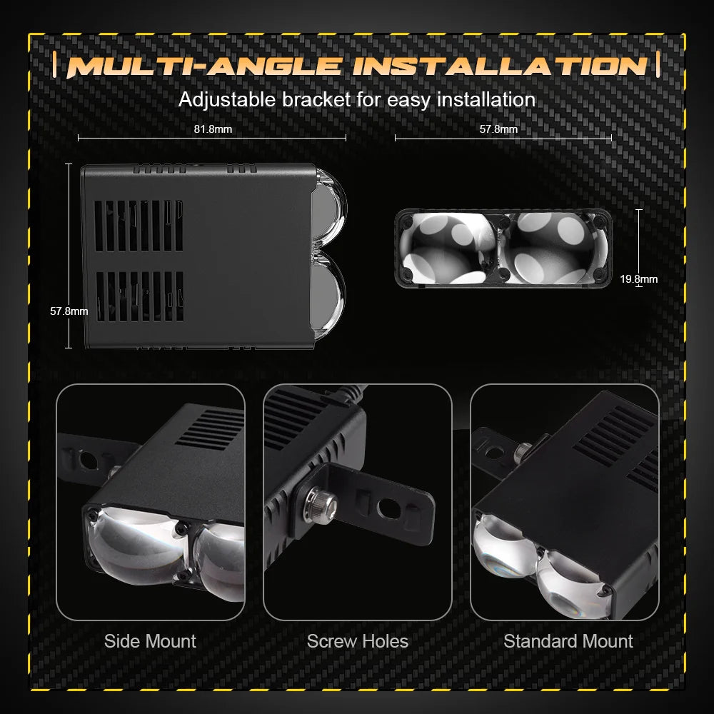Senlo Universal Car LED Fog Light Kit 80W Super Bright Headlight Waterproof Auxiliary Lights Easy Install for SUV Pickup Truck
