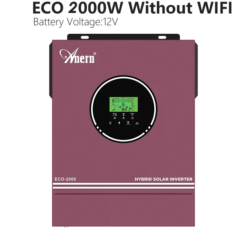 Anern Solar Inverter 6.2KW 48V 4.2KW 24V 3.2KW 12V With MPPT 140A Charger Controller Dual AC Output Pure Sine Wave Inverter