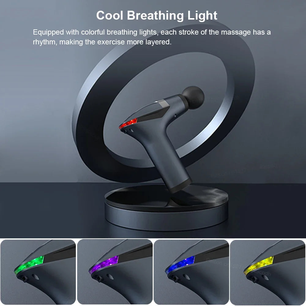 Fascia Massage Gun High Frequency Muscle Massage Gun Professional Body Back Shoulder Neck Waist Massager with Bent Long Handle