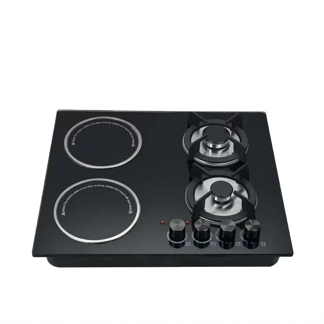 Modern Three-Cooker Electric Gas Cooktop Burners LPG Compatible Class B Energy Efficient Built-in