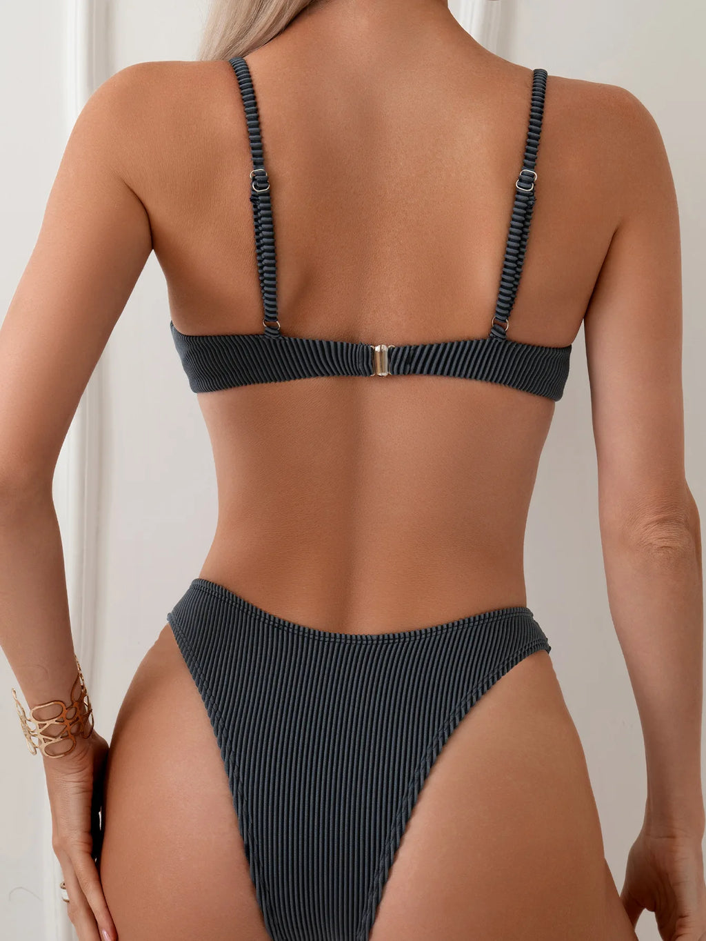 Push Up Bikini Two Pieces Bikini Set Black Women Swimsuit Brazilian Biquini Sexy Female Swimwear Thong Bathing Suit Beachwear