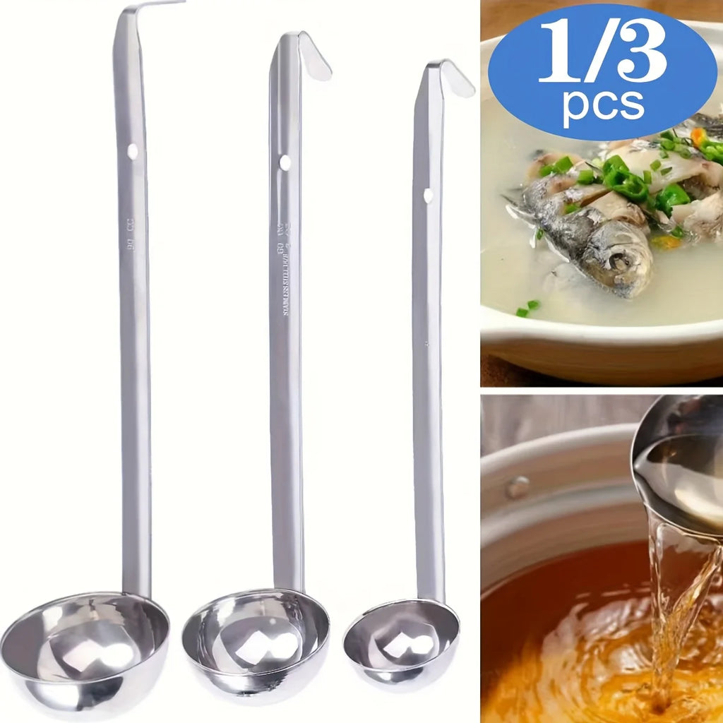 E9 1Pcs Soup Ladle, Small Stainless Steel Ladles and Spoons Professional Ladle, 1/2/3oz Duty Metal Ladle Kitchen Utensil Spoon