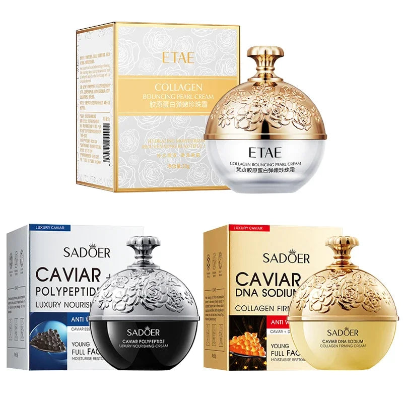 Anti-Wrinkle Face Cream Collagen Pearl Firming Lift Fade Fine Lines Caviar Moisturizing Smooth Brighten Korean Skin Care Product