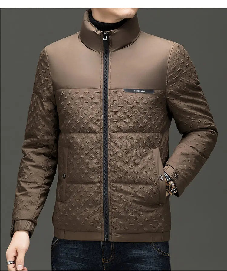 Winter New Men's Trendy Down Jacket Thickened Stand-up collar Duck Down Jacket short warm Coat
