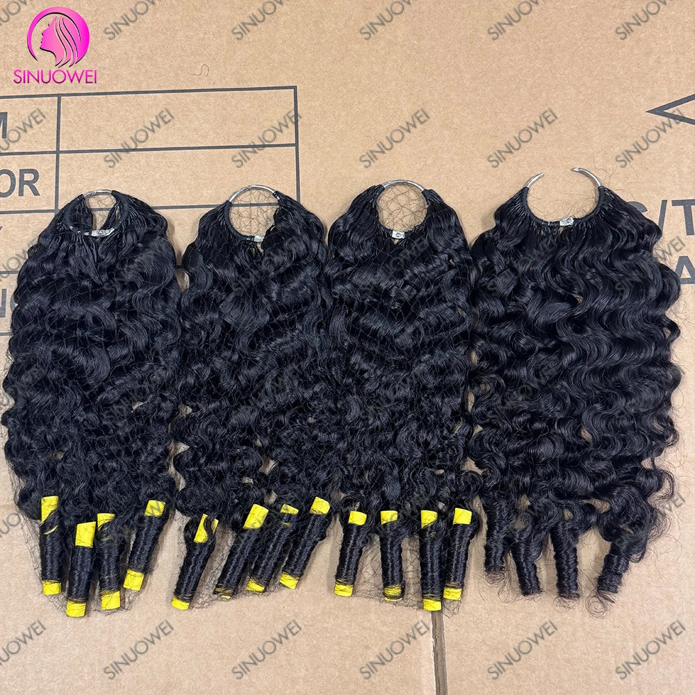 12A Burmese Curly Crochet Human Hair Bundle Pre-Separated Feather Crochet Hair Invisible Crochet Hair Extensions Wholesale Sales